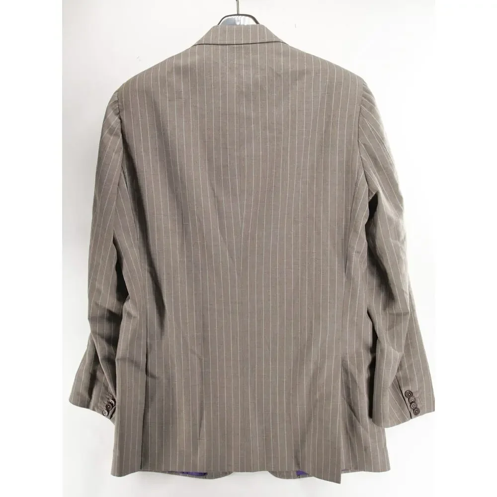 Kuhlman Blazer Jacket Mens 42L/52L Reda Super 100s Italian Wool Pinstripe Gray